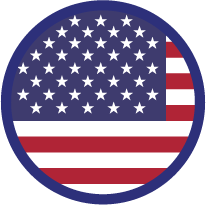 A circular United States of America flag