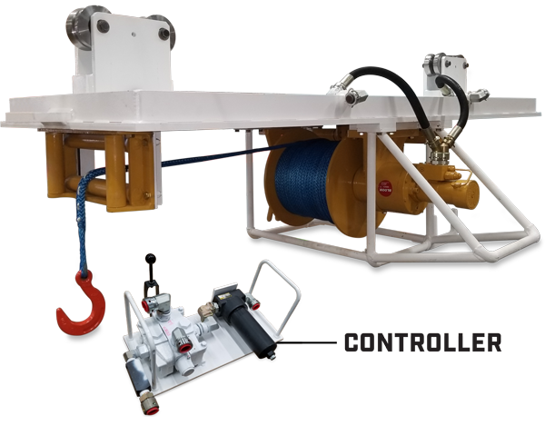 Rendering of DERON Hydraulic Monorail Winch